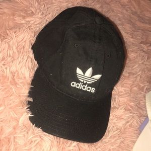 adidas Trefoil Curved Bill Black Strapback Hat